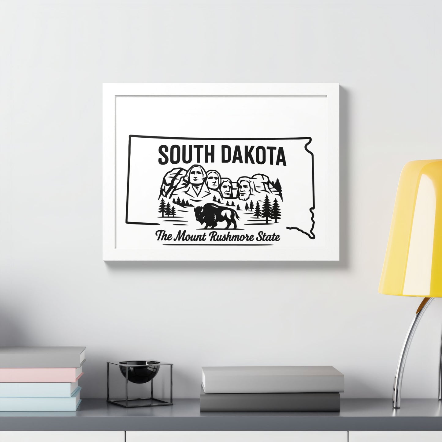 South Dakota State Framed Poster — The Evergreen State Vintage Map Print,Perfect Gift For Her,For Him.
