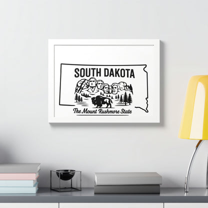 South Dakota State Framed Poster — The Evergreen State Vintage Map Print,Perfect Gift For Her,For Him.