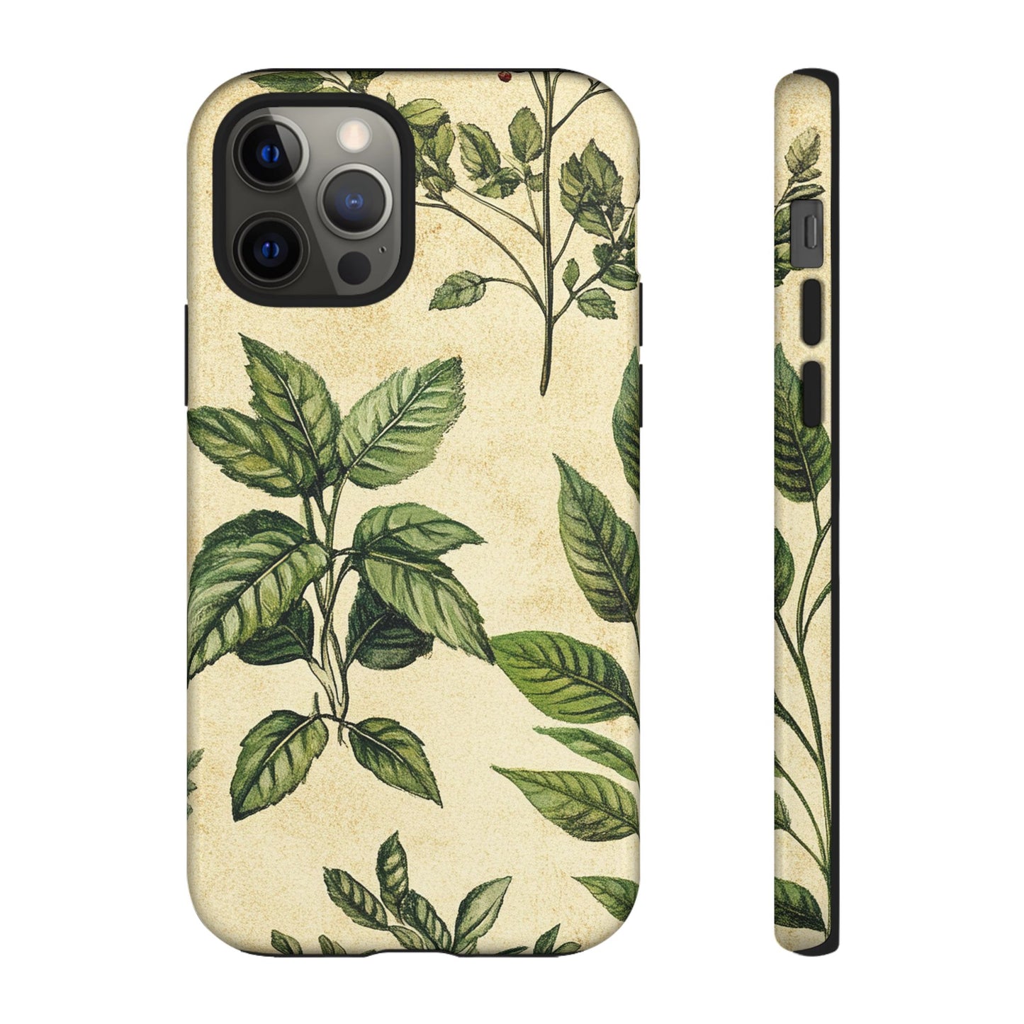 Botanical Leaves Tough Phone Case — Vintage Green Plant Print