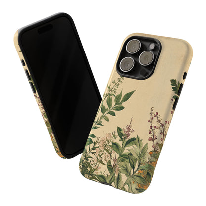 Floral Vintage Tough Case – Botanical Protective Phone Cover,Plants Lovers