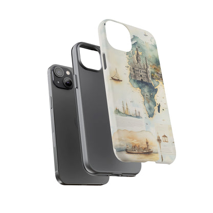 Hard Phone Case — Watercolor Fantasy Map Castle Design