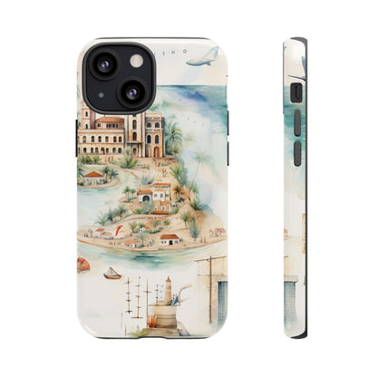 Hard Phone Case — Watercolor Fantasy Map Castle Design