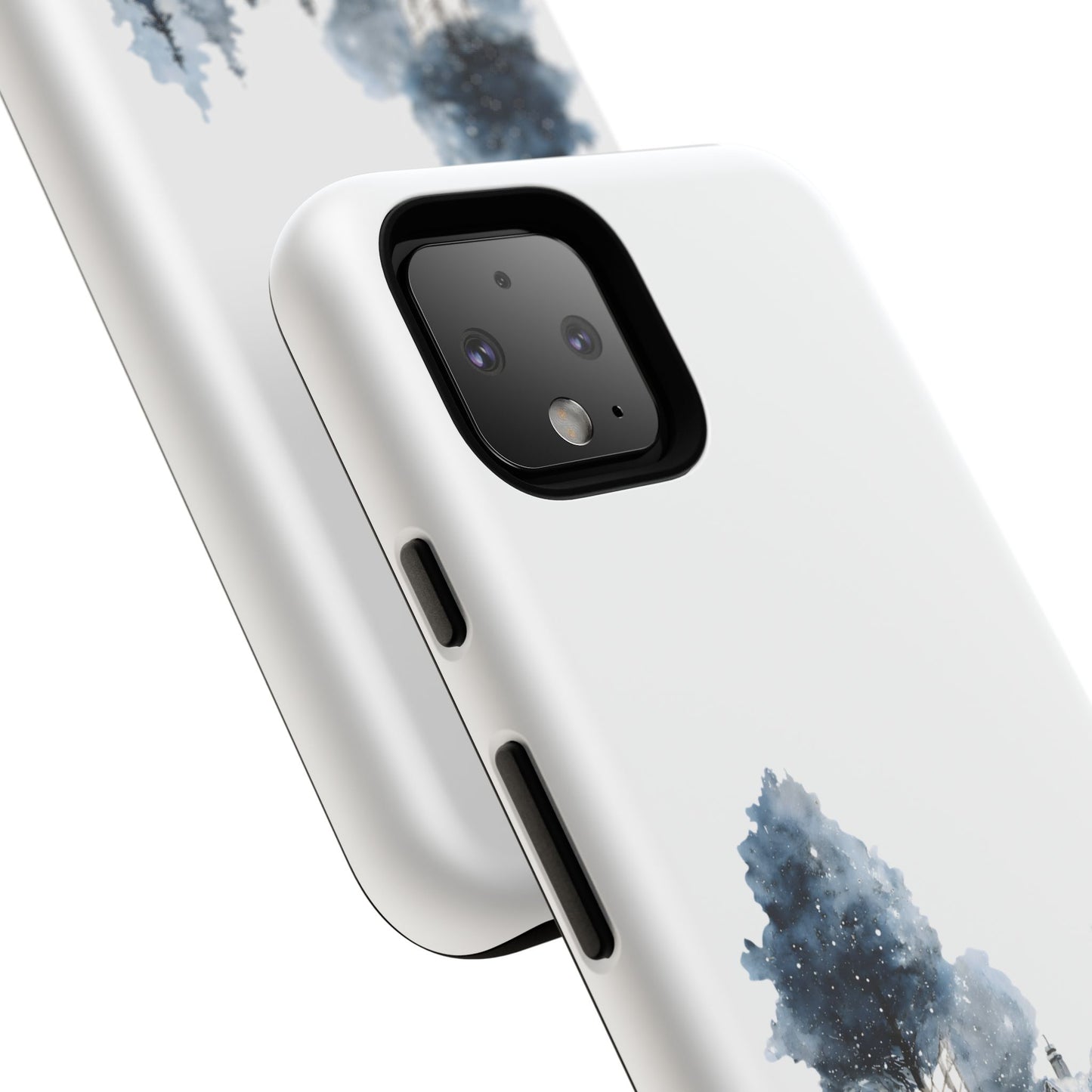 Nature-Inspired Tough Phone Case with Winter Cabin Design