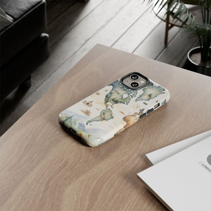 Hard Phone Case — Watercolor Fantasy Map Castle Design