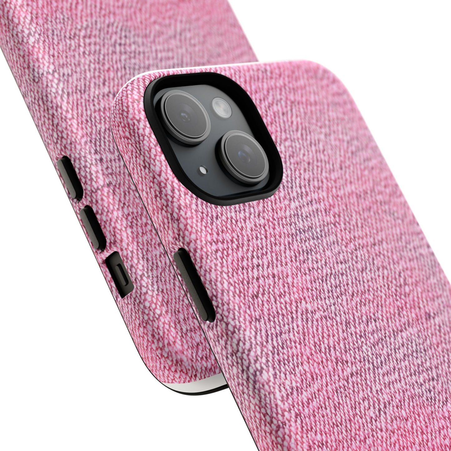 Pink Textured Tough Magnetic Phone Case — Durable Magnetic Snap-On iPhone Cover