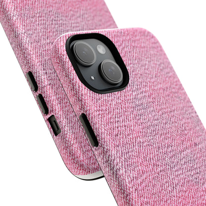 Pink Textured Tough Magnetic Phone Case — Durable Magnetic Snap-On iPhone Cover