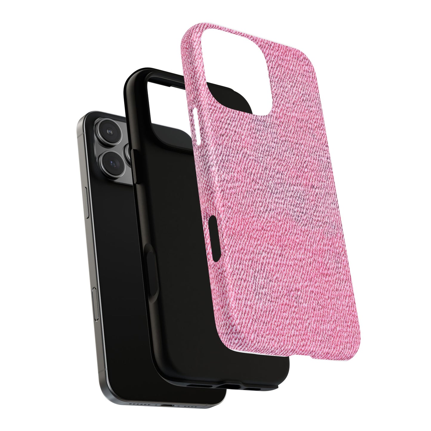 Pink Textured Tough Magnetic Phone Case — Durable Magnetic Snap-On iPhone Cover