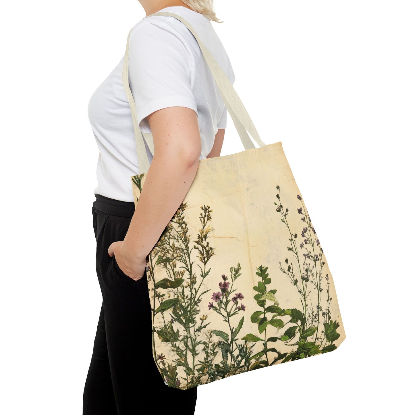Vintage Floral Tote Bag — Botanical Garden Print AOP