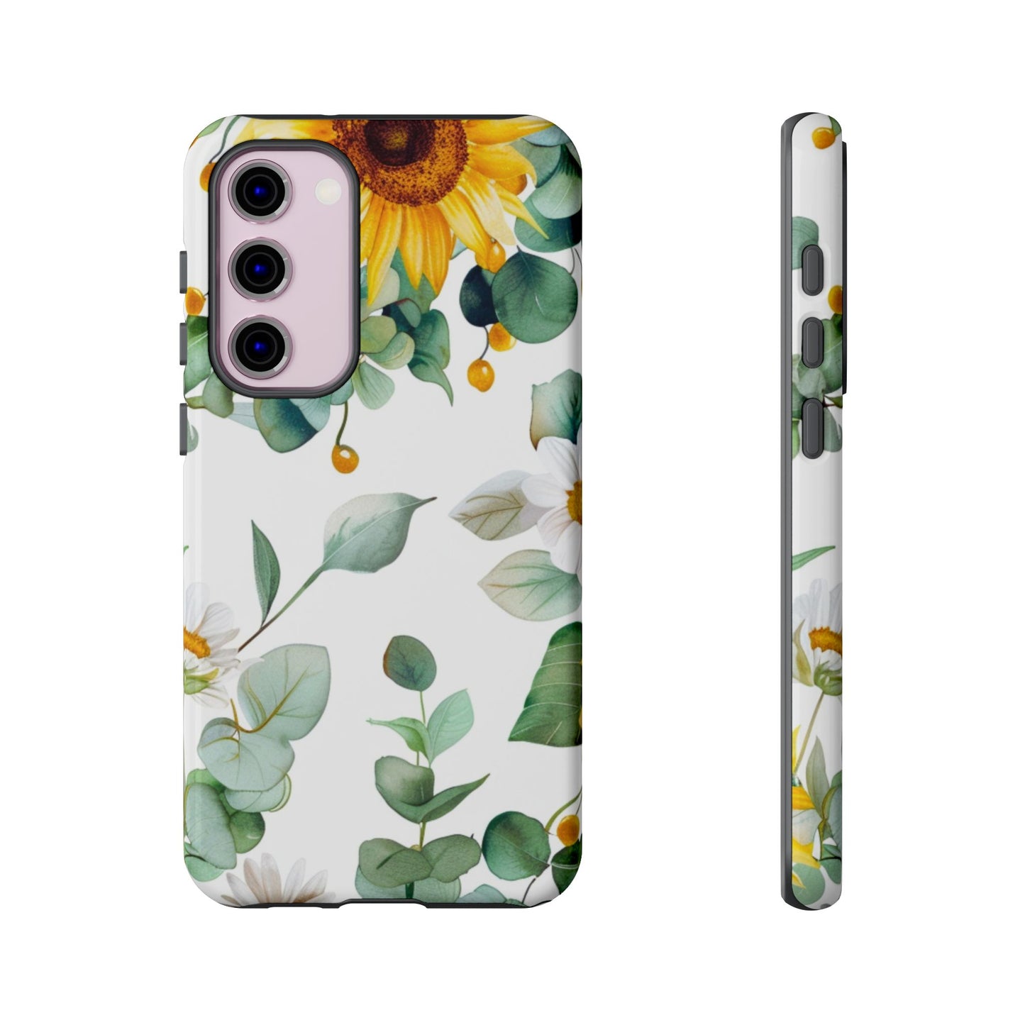 Sunflower & Eucalyptus Tough Phone Case — Protective Floral iPhone Case
