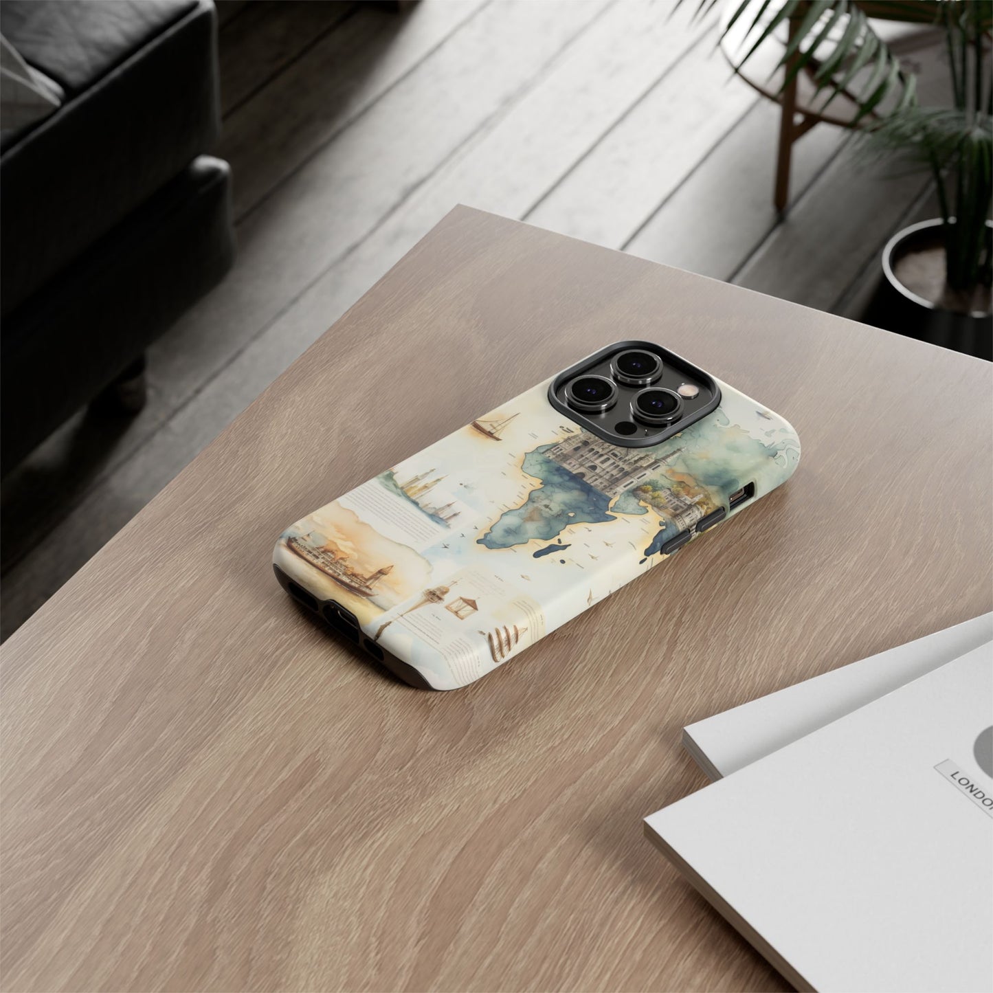 Hard Phone Case — Watercolor Fantasy Map Castle Design