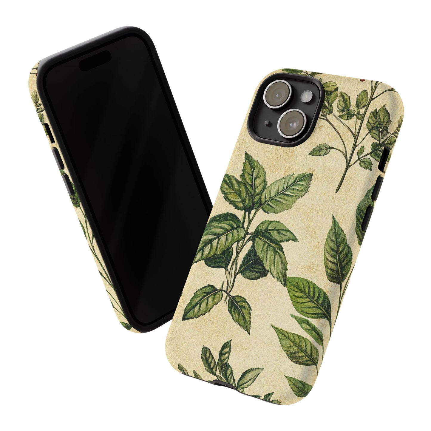 Botanical Leaves Tough Phone Case — Vintage Green Plant Print