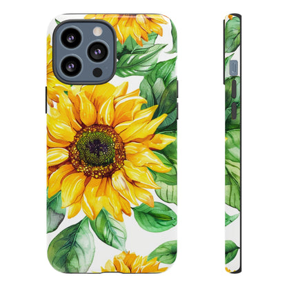 Sunflower Tough Phone Case — Bright Floral Protective Cover