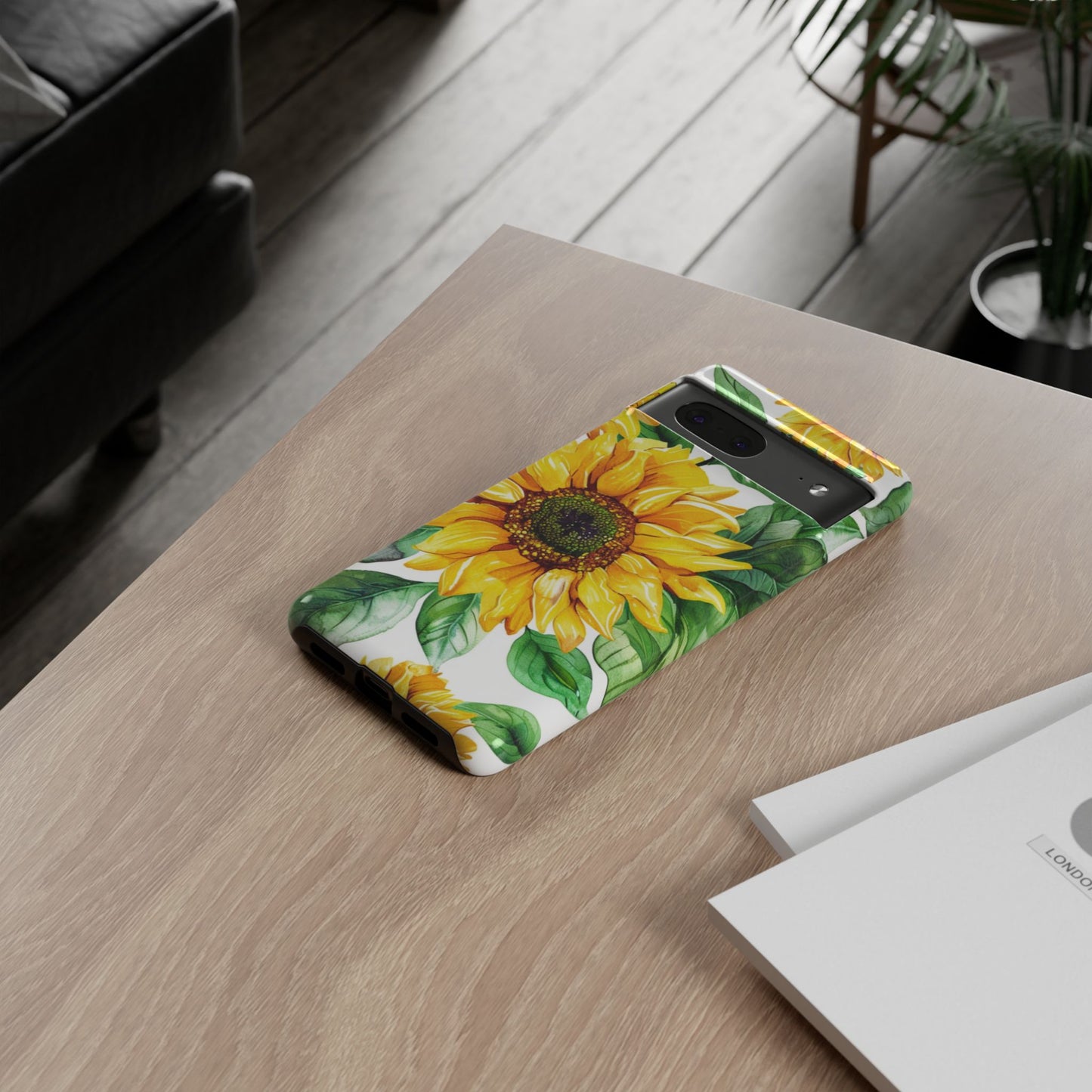 Sunflower Tough Phone Case — Bright Floral Protective Cover