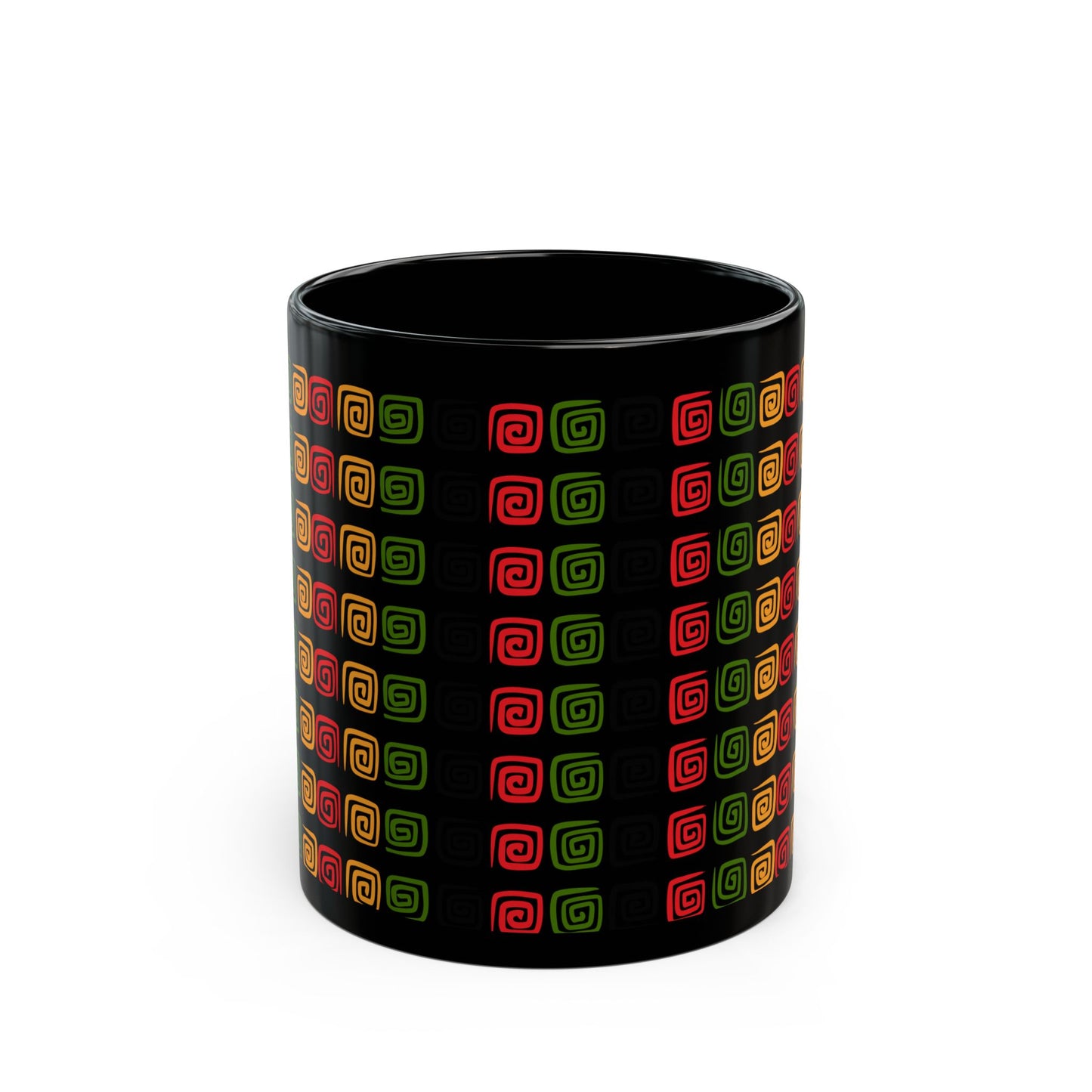 Eco-Friendly Spiral Pattern Coffee Mug, Ethnic Design Gift, Art Mug, Unique Ceramic Cup, Coffee Lover's Gift