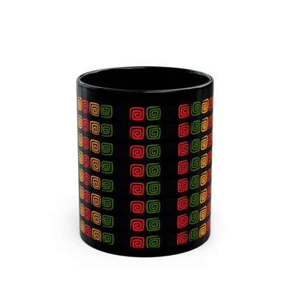 Eco-Friendly Spiral Pattern Coffee Mug, Ethnic Design Gift, Art Mug, Unique Ceramic Cup, Coffee Lover's Gift