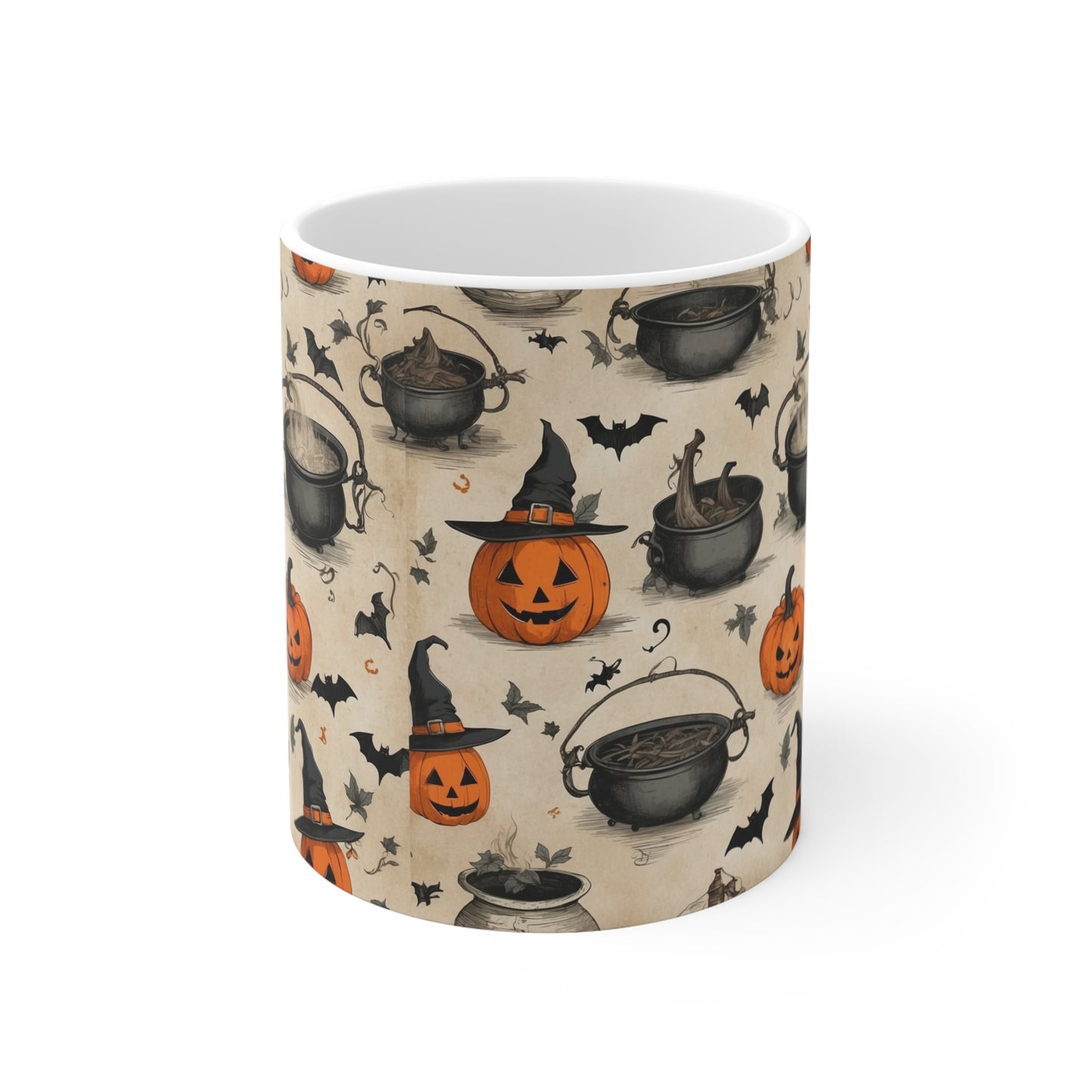 Halloween Themed Mug, Spooky Coffee Cup for Fall, Pumpkin Decor, Witchy Kitchenware, Perfect Gift for Halloween Lovers
