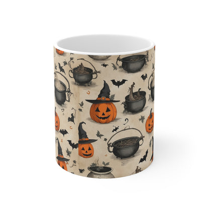 Halloween Themed Mug, Spooky Coffee Cup for Fall, Pumpkin Decor, Witchy Kitchenware, Perfect Gift for Halloween Lovers