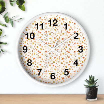 Autumn Leaves Wall Clock, Fall Home Decor, Rustic Timepiece, Seasonal Gift, Nature-Inspired Wall Art