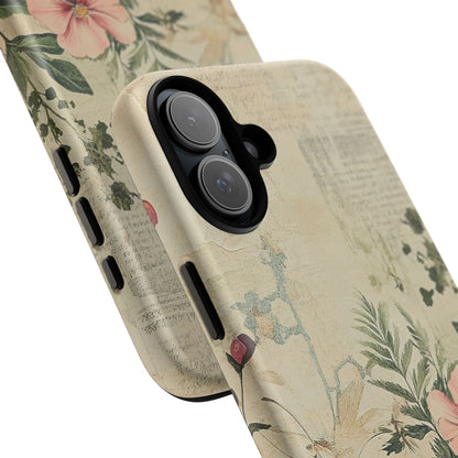 Floral Vintage Tough Case – Botanical Protective Phone Cover,Plants Lovers