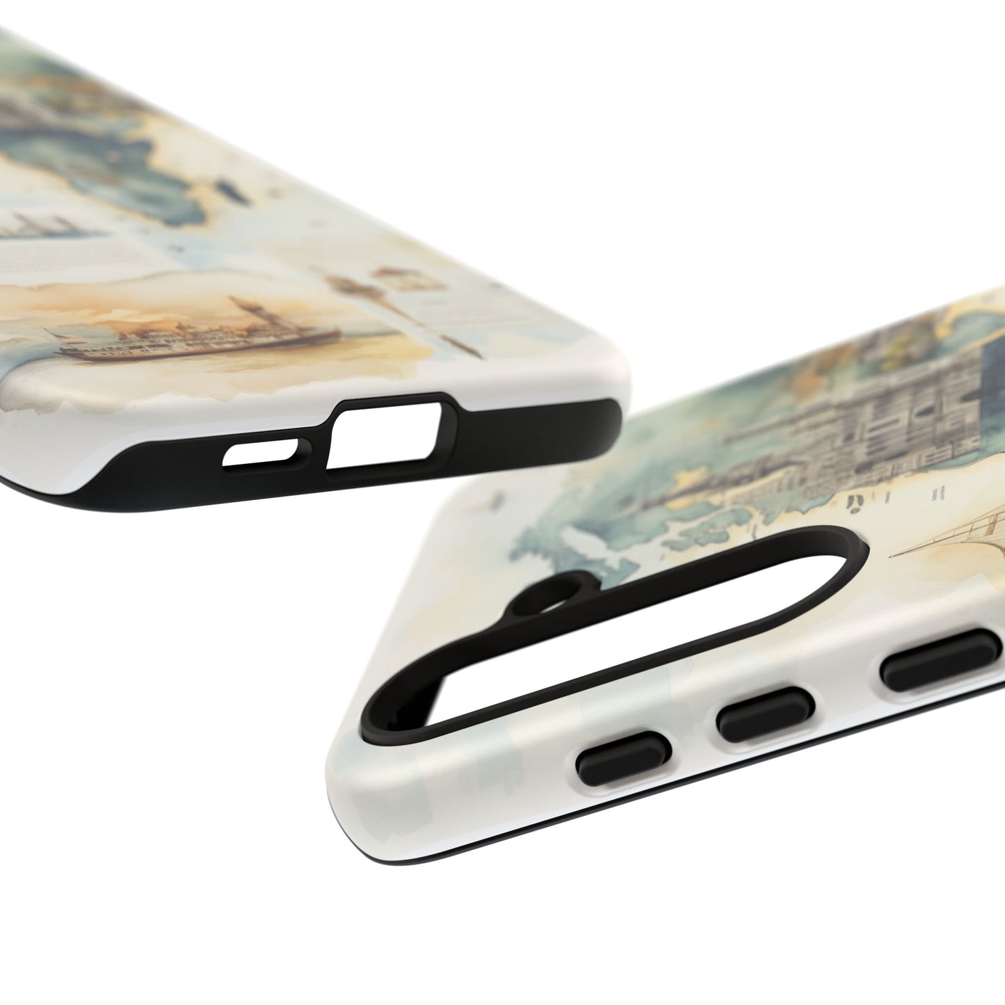 Hard Phone Case — Watercolor Fantasy Map Castle Design