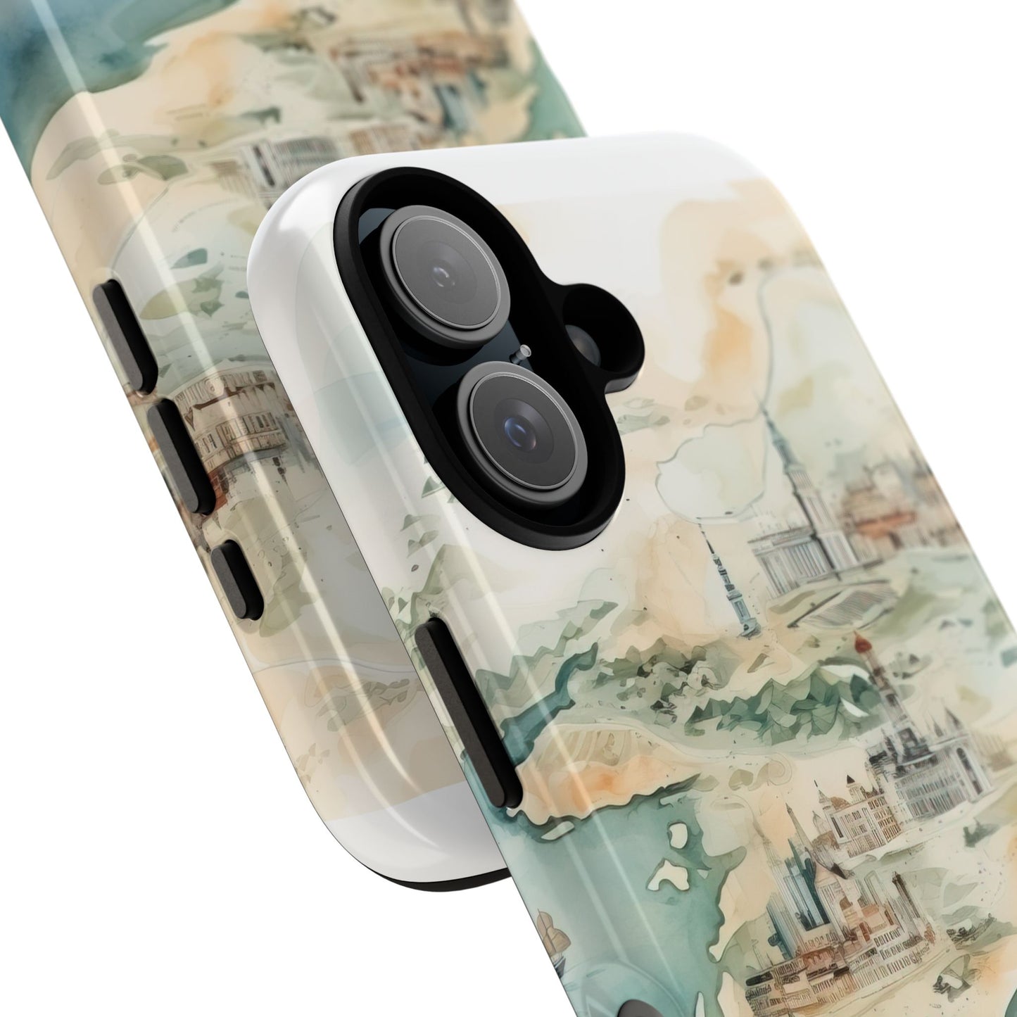 Hard Phone Case — Watercolor Fantasy Map Castle Design