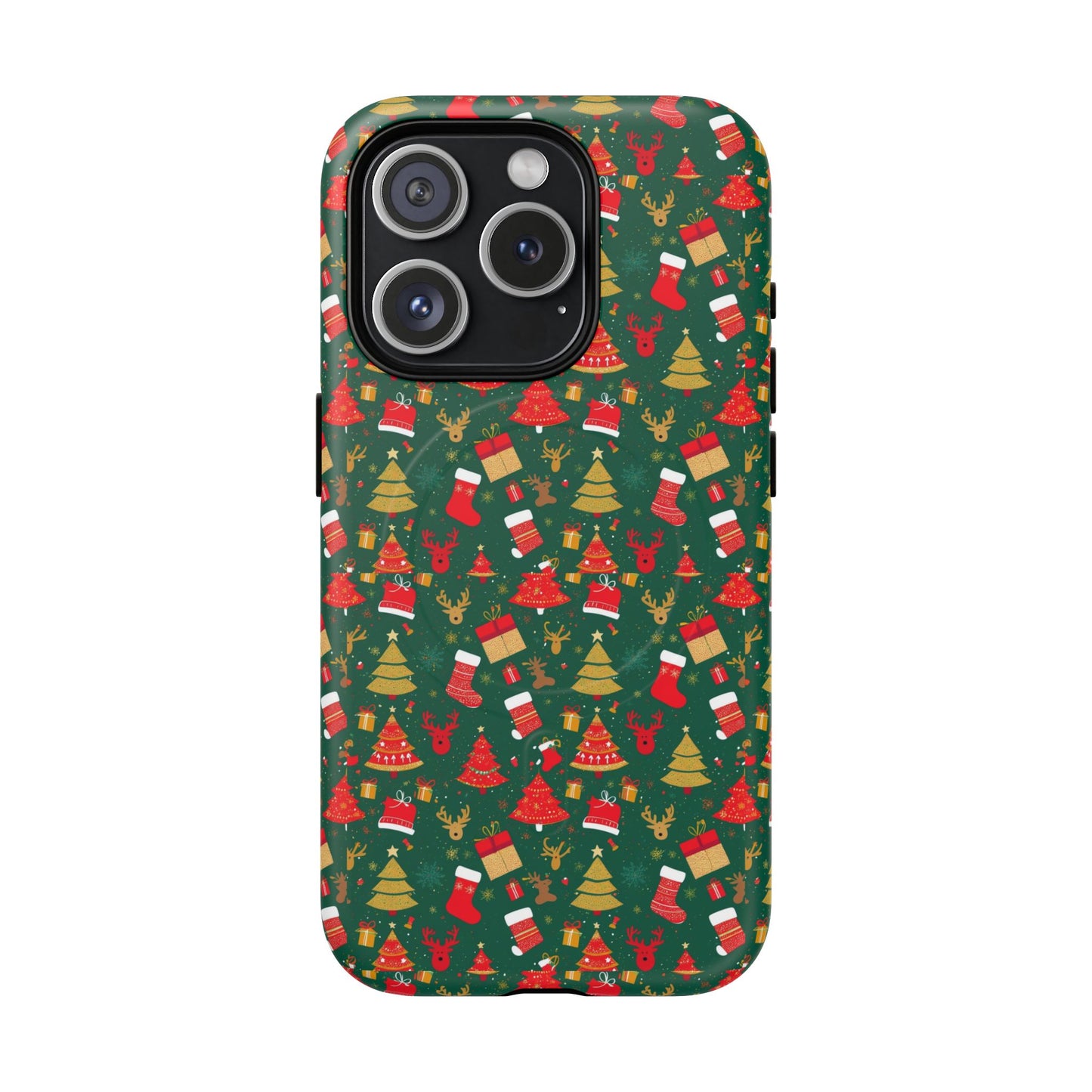 Christmas Tough Magnetic Phone Case | Festive Holiday Accessory | Cute Santa & Tree Design, Gift for Him/Her, Seasonal Tech
