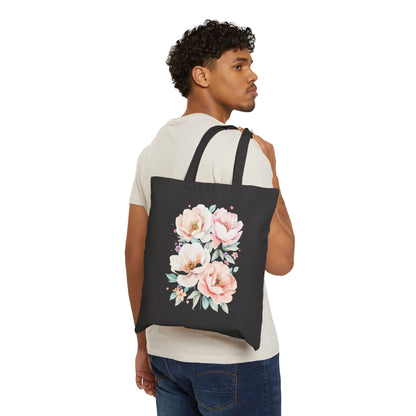 Canvas Tote Bag — Watercolor Wildflower Bouquet Print