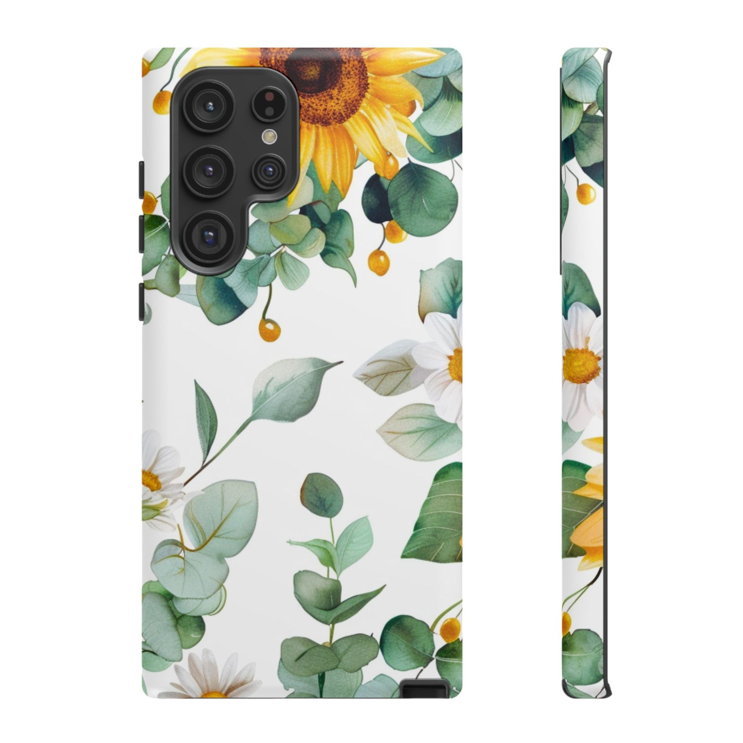 Sunflower & Eucalyptus Tough Phone Case — Protective Floral iPhone Case