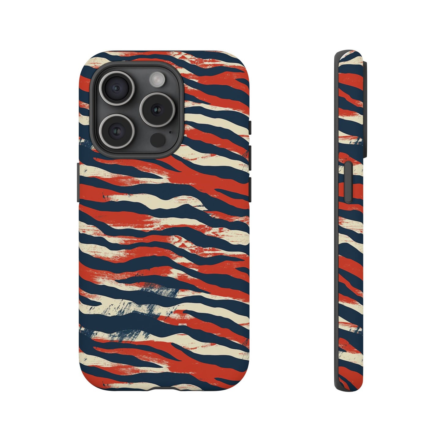 Patriotic Red White Blue Zebra Phone Case,Africa Pattern