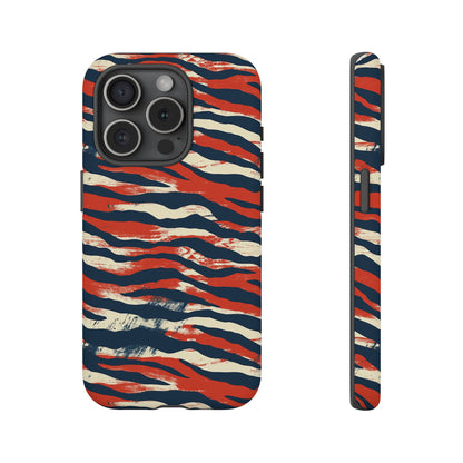 Patriotic Red White Blue Zebra Phone Case,Africa Pattern
