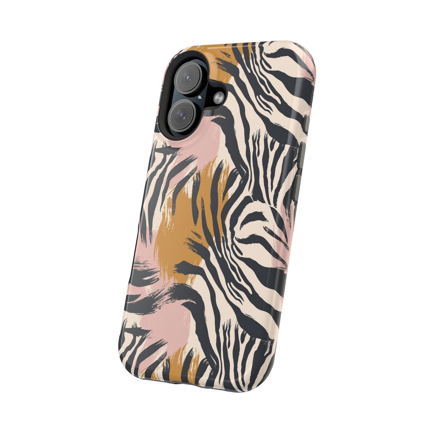 Zebra Brushstroke Magnetic Impact Phone Case,Africa Pattern