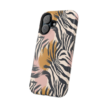 Zebra Brushstroke Magnetic Impact Phone Case,Africa Pattern