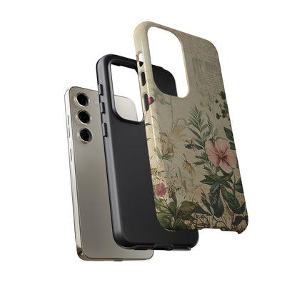 Floral Vintage Tough Case – Botanical Protective Phone Cover,Plants Lovers