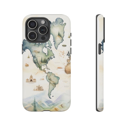 Hard Phone Case — Watercolor Fantasy Map Castle Design