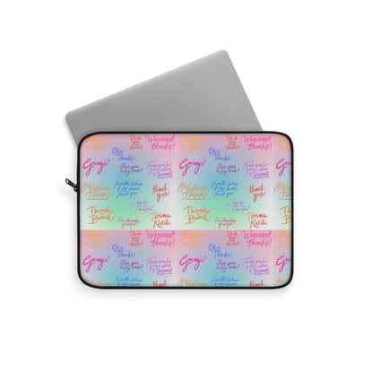 Colorful Laptop Sleeve with Positive Affirmations, Inspirational Tech Bag for Students,