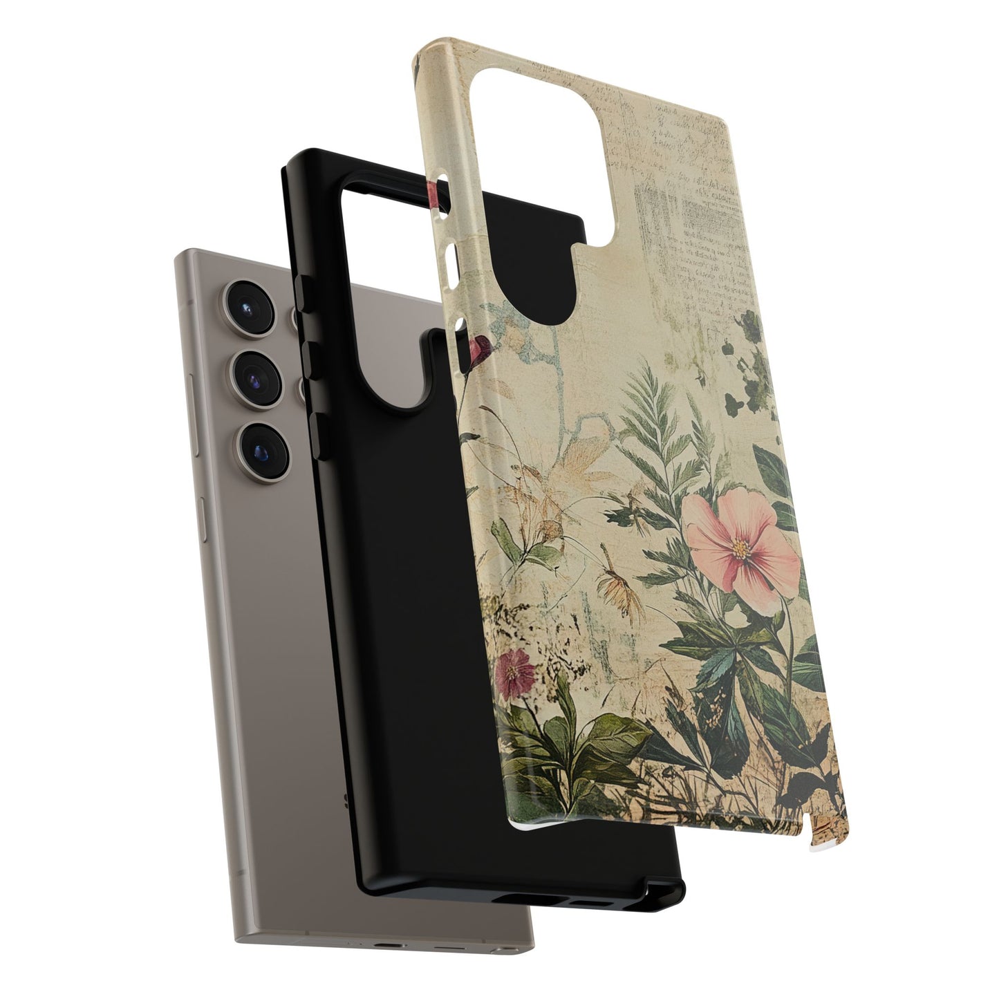Floral Vintage Tough Case – Botanical Protective Phone Cover,Plants Lovers