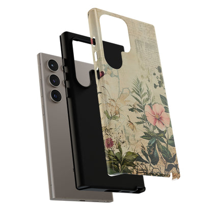 Floral Vintage Tough Case – Botanical Protective Phone Cover,Plants Lovers