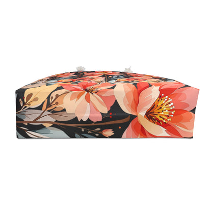 Floral Weekender Bag — Coral Blooms Travel Tote