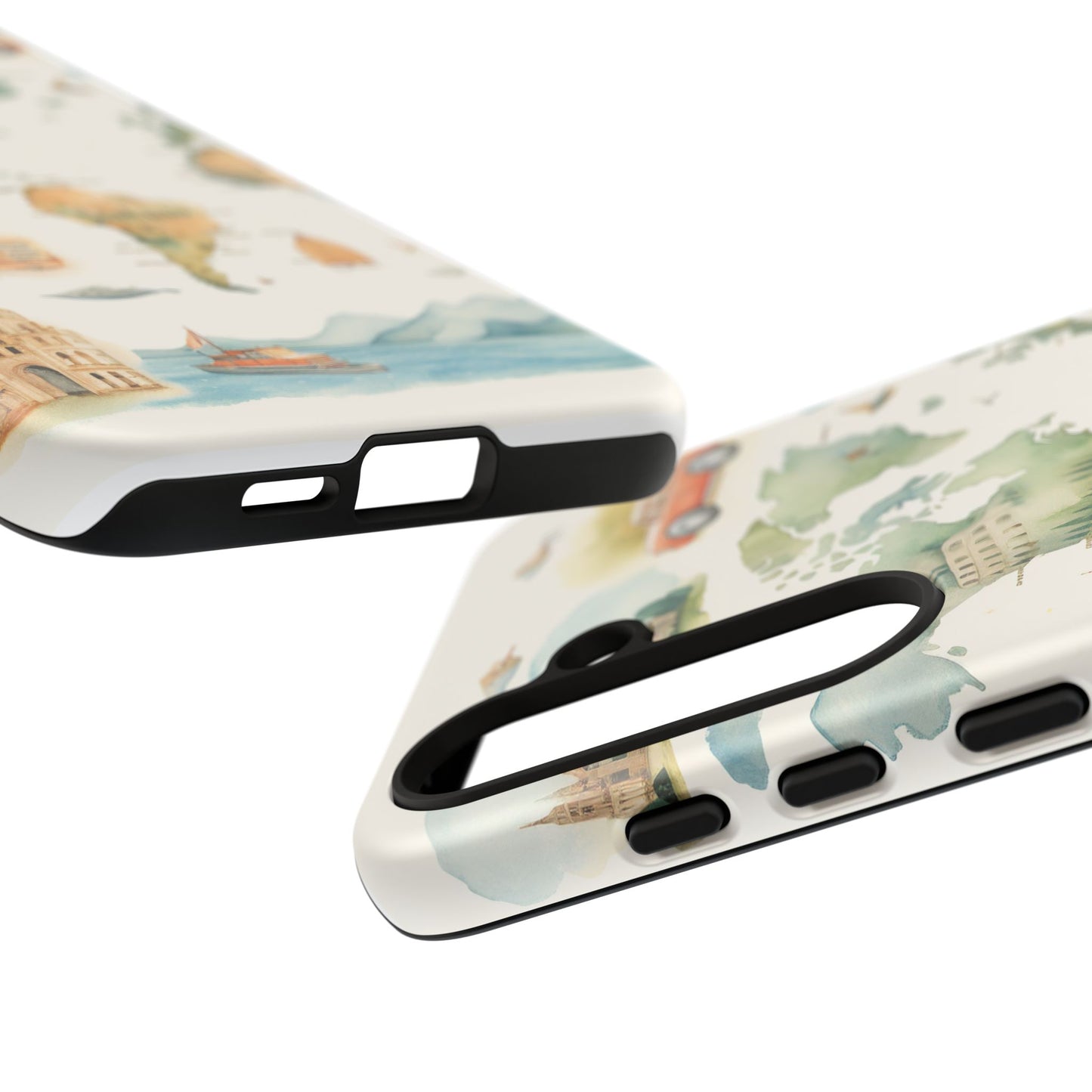 Hard Phone Case — Watercolor Fantasy Map Castle Design