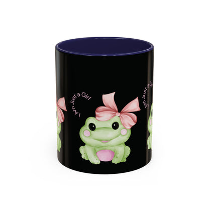 Cute Frog Accent Coffee Mug - Perfect for Girls, Gift for Coffee Lovers, Funny Frog Mug, Animal Lover Gift, Office Mug