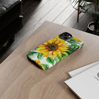 Sunflower Tough Phone Case — Bright Floral Protective Cover