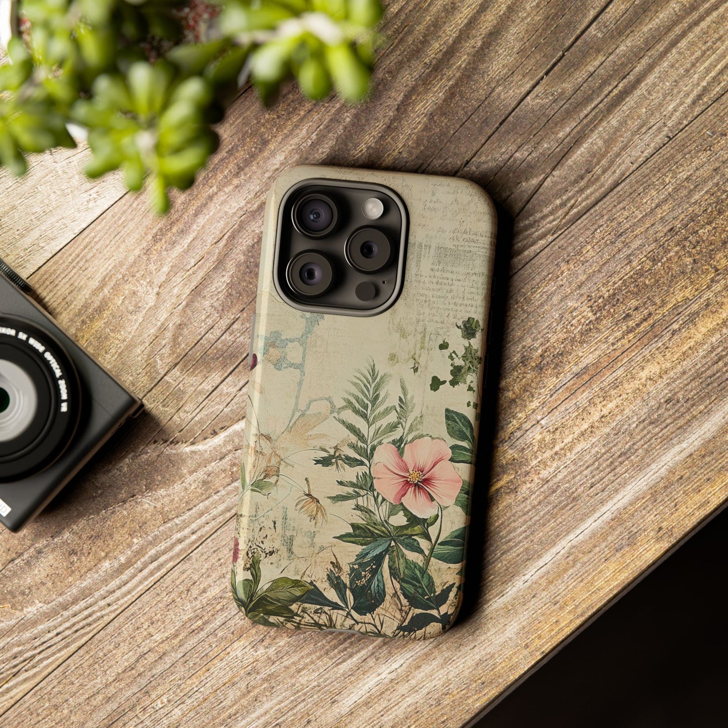 Floral Vintage Tough Case – Botanical Protective Phone Cover,Plants Lovers