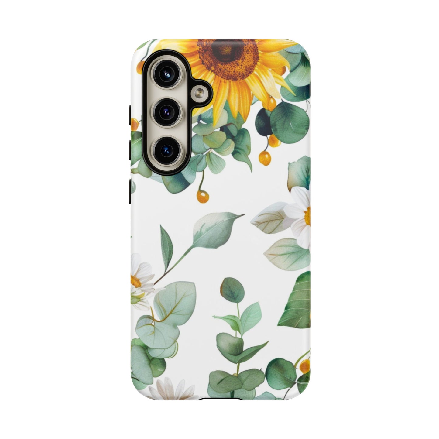 Sunflower & Eucalyptus Tough Phone Case — Protective Floral iPhone Case
