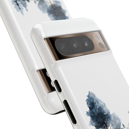 Nature-Inspired Tough Phone Case with Winter Cabin Design
