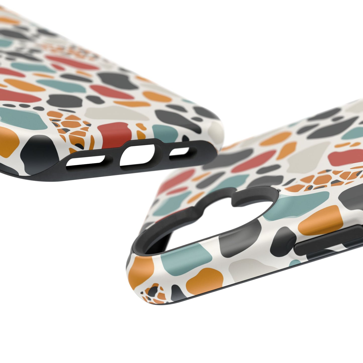 Terrazzo Pattern Magnetic Impact Phone Case — Colorful Retro Pebble Design