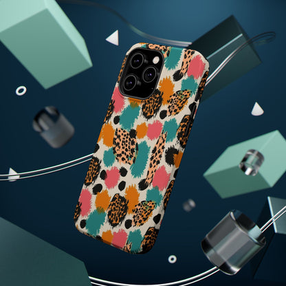 Leopard Splash Magnetic Impact Phone Case — Colorful Abstract Animal Print
