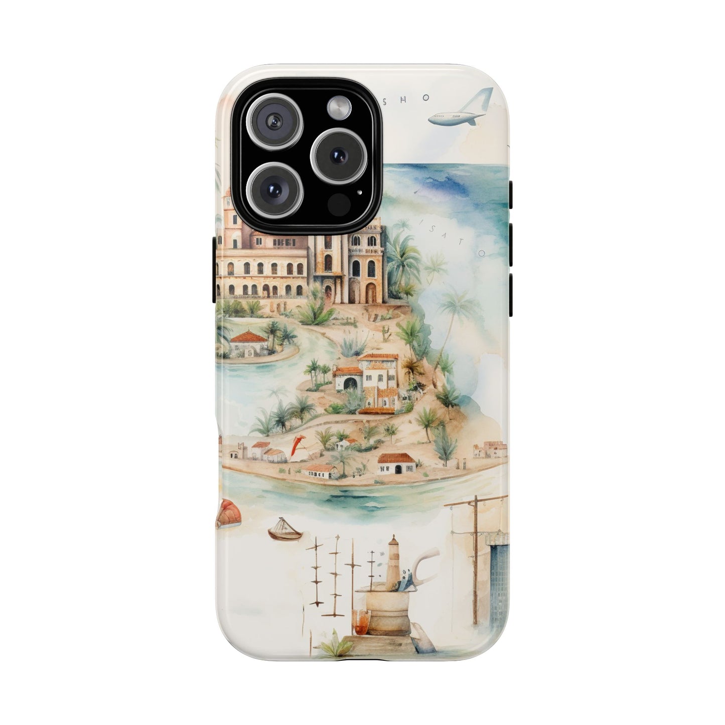 Hard Phone Case — Watercolor Fantasy Map Castle Design
