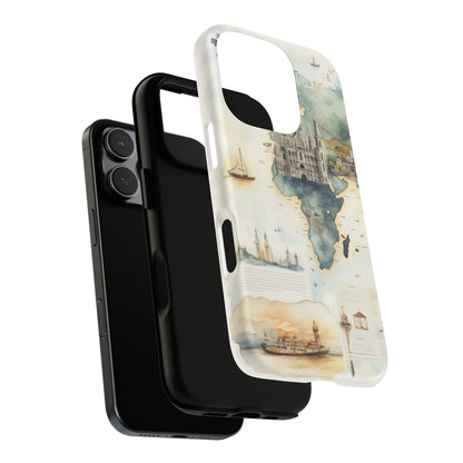 Hard Phone Case — Watercolor Fantasy Map Castle Design