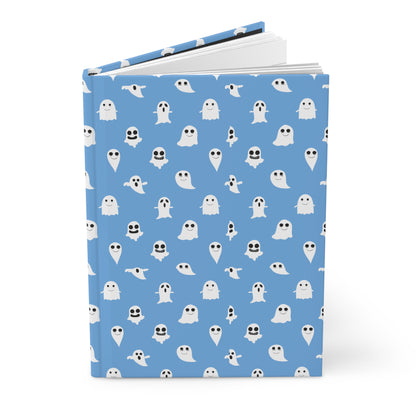 Ghostly Whimsical Hardcover Journal, Cute Ghost Notepad, Halloween Gifts, Creative Writing Journal, Spooky Stationery
