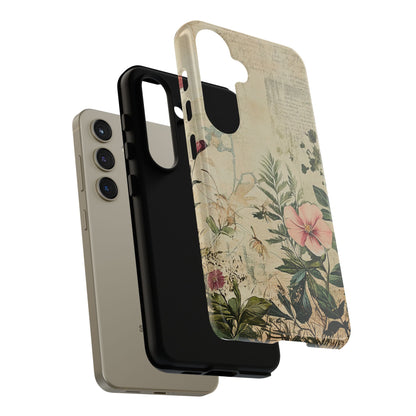 Floral Vintage Tough Case – Botanical Protective Phone Cover,Plants Lovers
